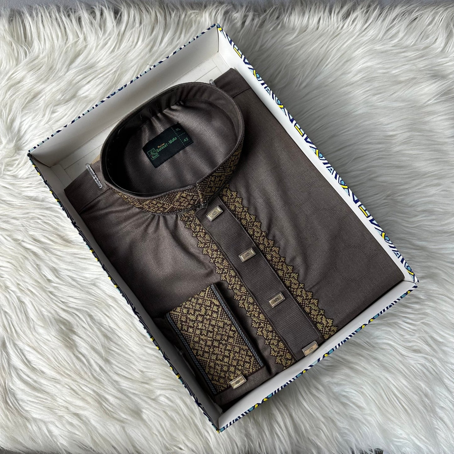 Coffee Bronze Bamboo Cotton Premium Panjabi -MS017