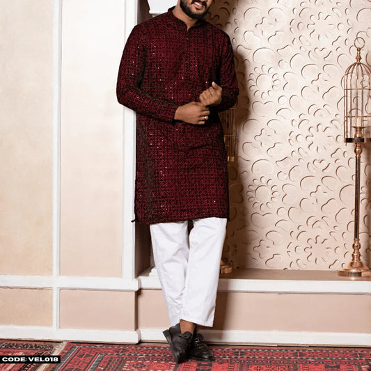 MOST DEMANDING VELVET KURTA PANJABI - VEL018 - ND LIFESTYLE