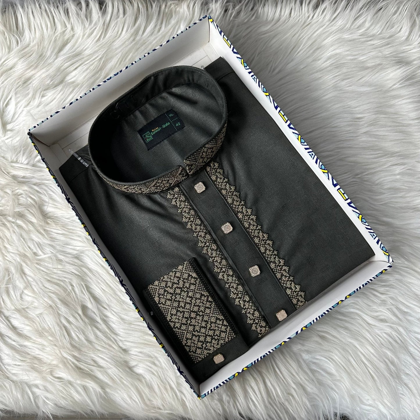 Premium Bamboo Cotton Panjabi – Forest Majesty -MS002