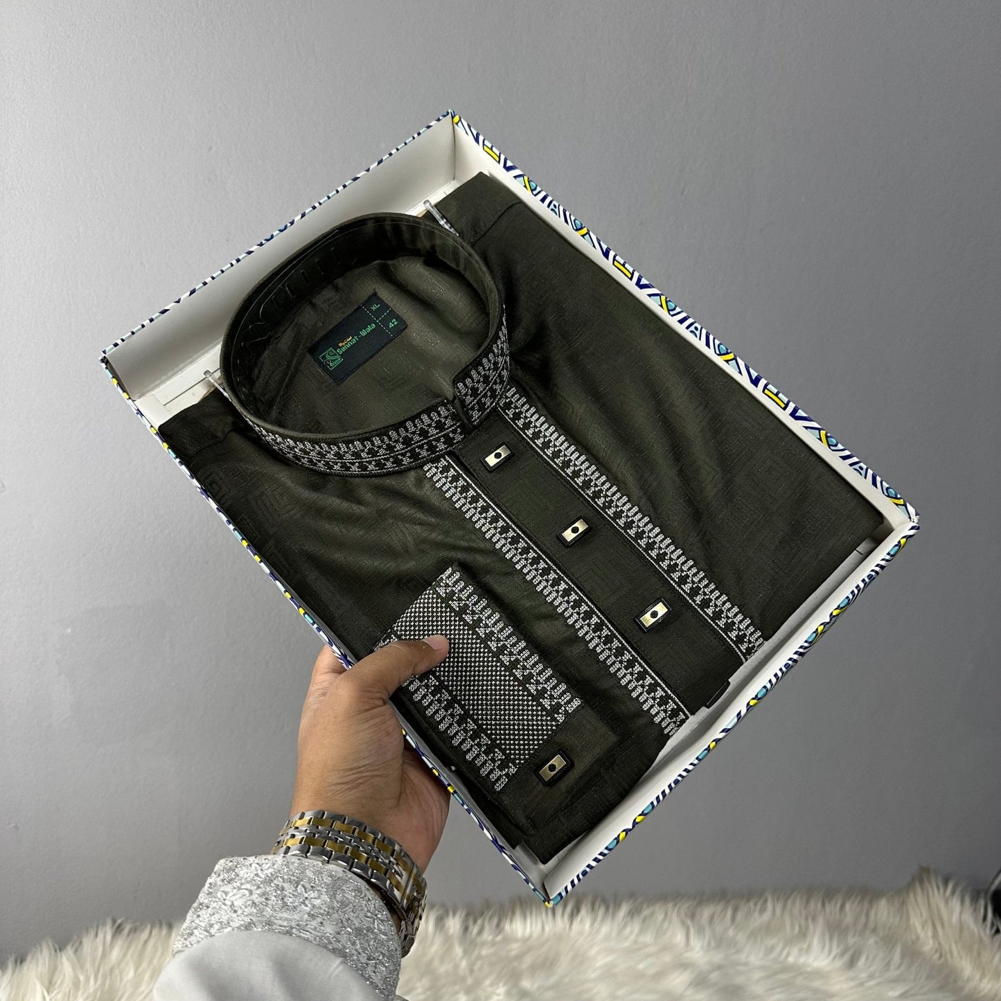 Premium Bamboo Cotton Panjabi – Moss Executive -MS003