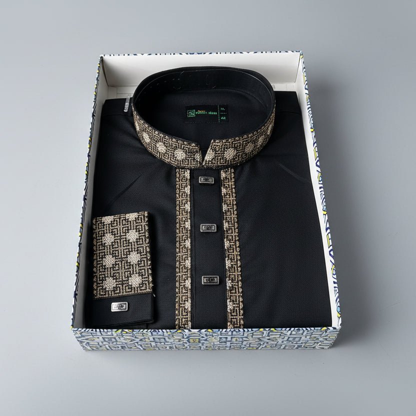 Premium Grace Cotton Panjabi – Emerald Noble -MS004