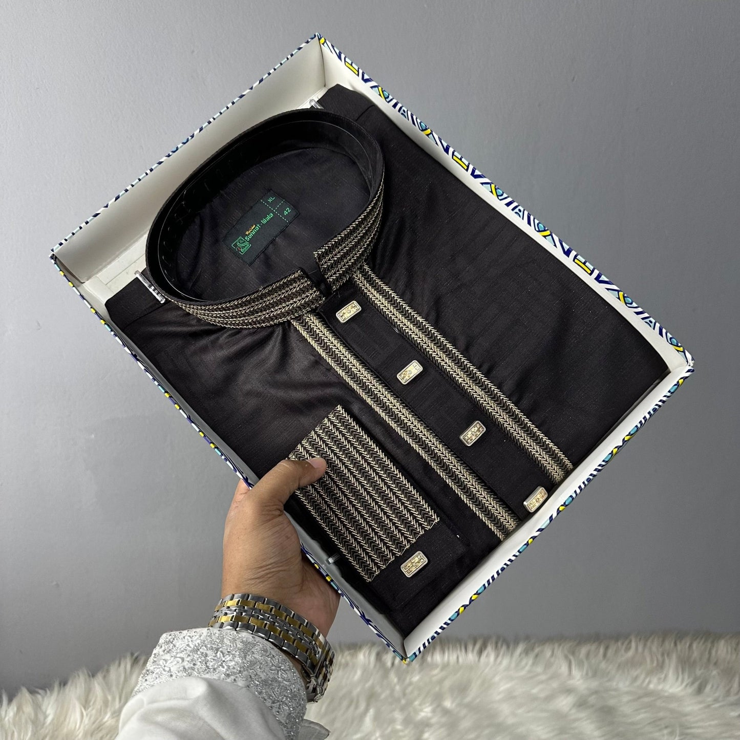 Premium Bamboo Cotton Panjabi – Sage Elegance MS006