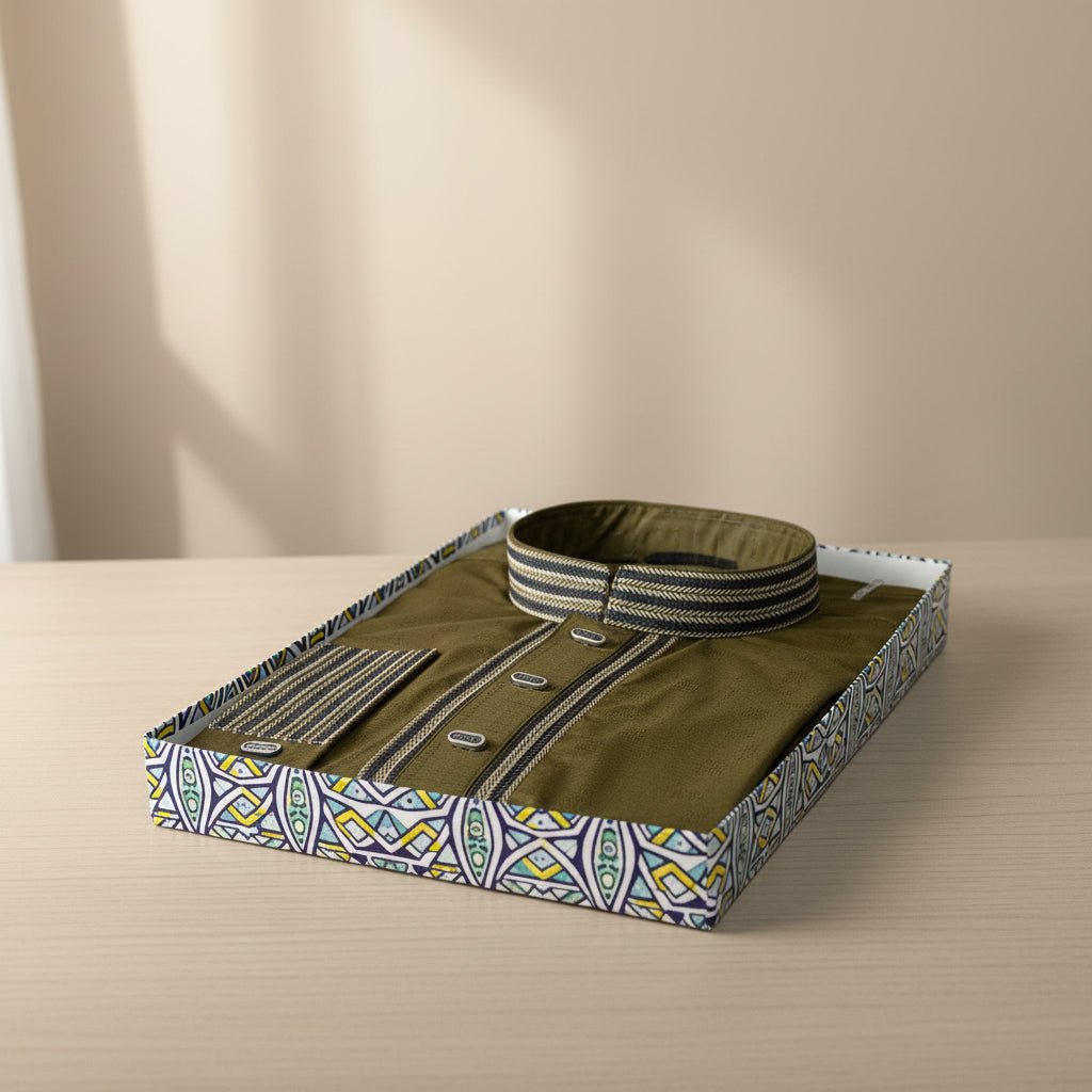 Obsidian Gold Bamboo Cotton Premium Panjabi -MS011