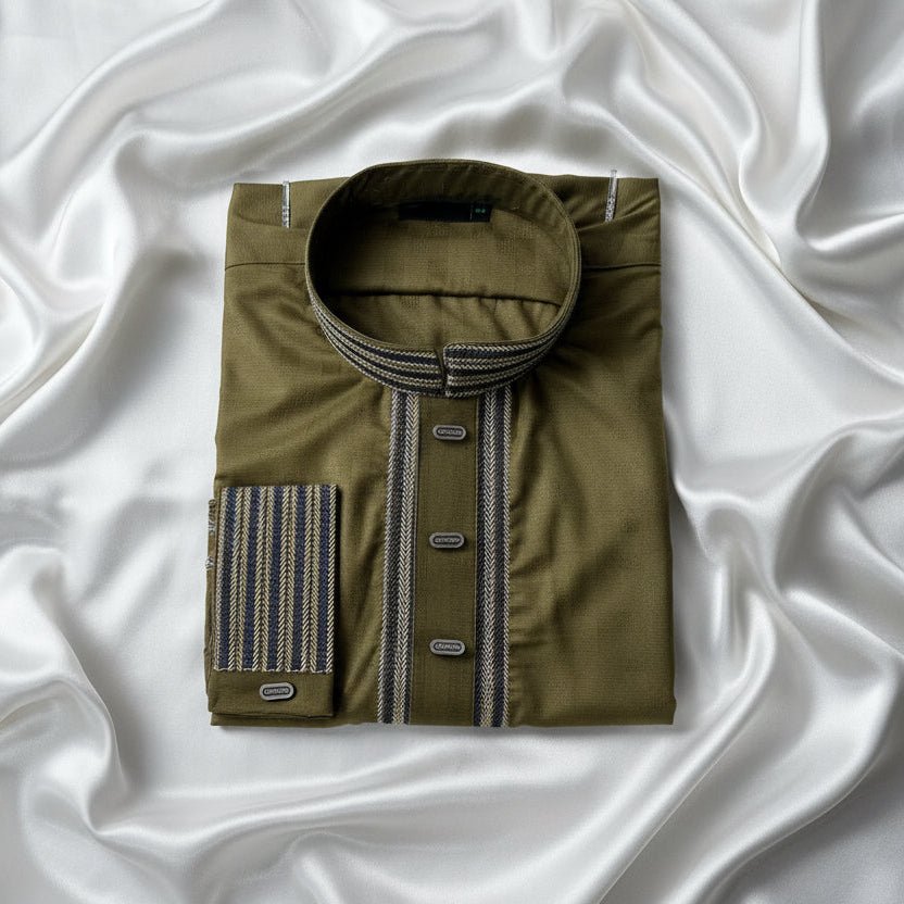 Obsidian Gold Bamboo Cotton Premium Panjabi -MS011