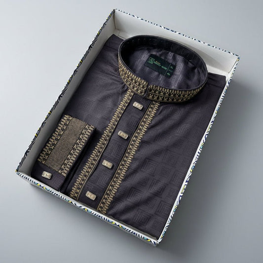 Premium Bamboo Cotton Panjabi – Royal Mulberry -MS012