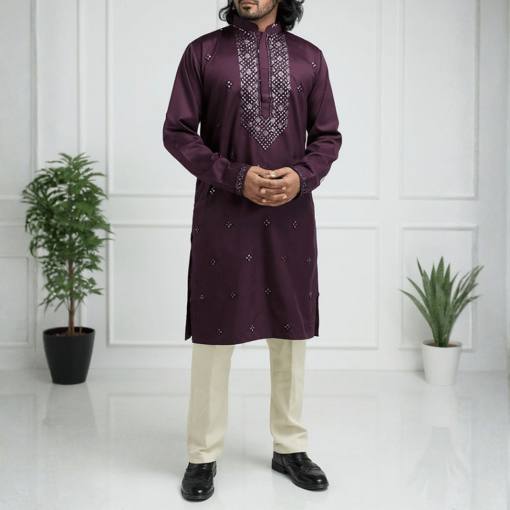 Bombay Chicken Cotton Kurta Panjabi for Men - INDC014 - ND LIFESTYLE