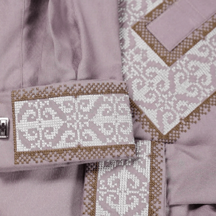 ✨ Elegant Blush Pink Fancy Cotton Panjabi – Premium Embroidery 👑 -MS028