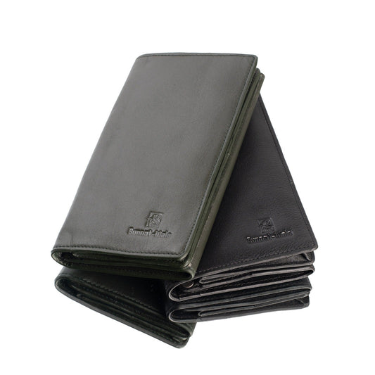 MOTO Original Leather Long Wallet – Green/Olive | Three - in - One Premium Unisex Wallet - ND LIFESTYLE