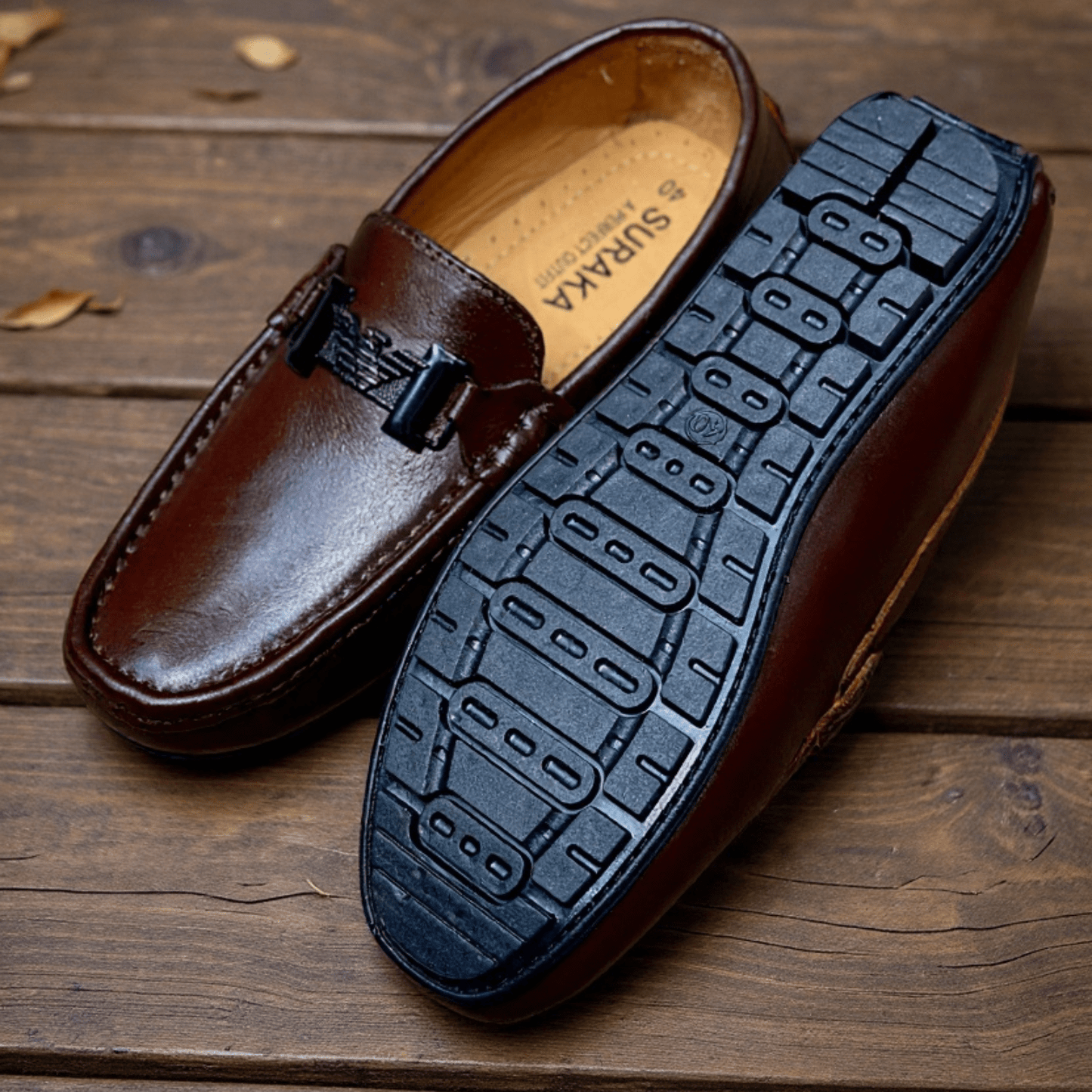 ORIGINAL LEATHER LOAFER ARMANI CHOCOLATE - ND LIFESTYLE