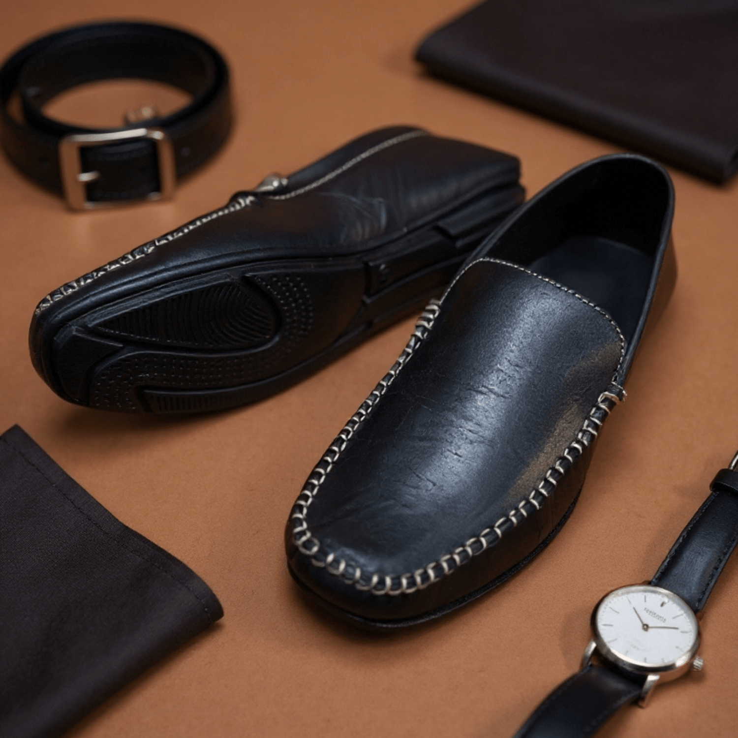 ORIGINAL LEATHER LOAFER BLACK GOLDEN RIPE - ND LIFESTYLE