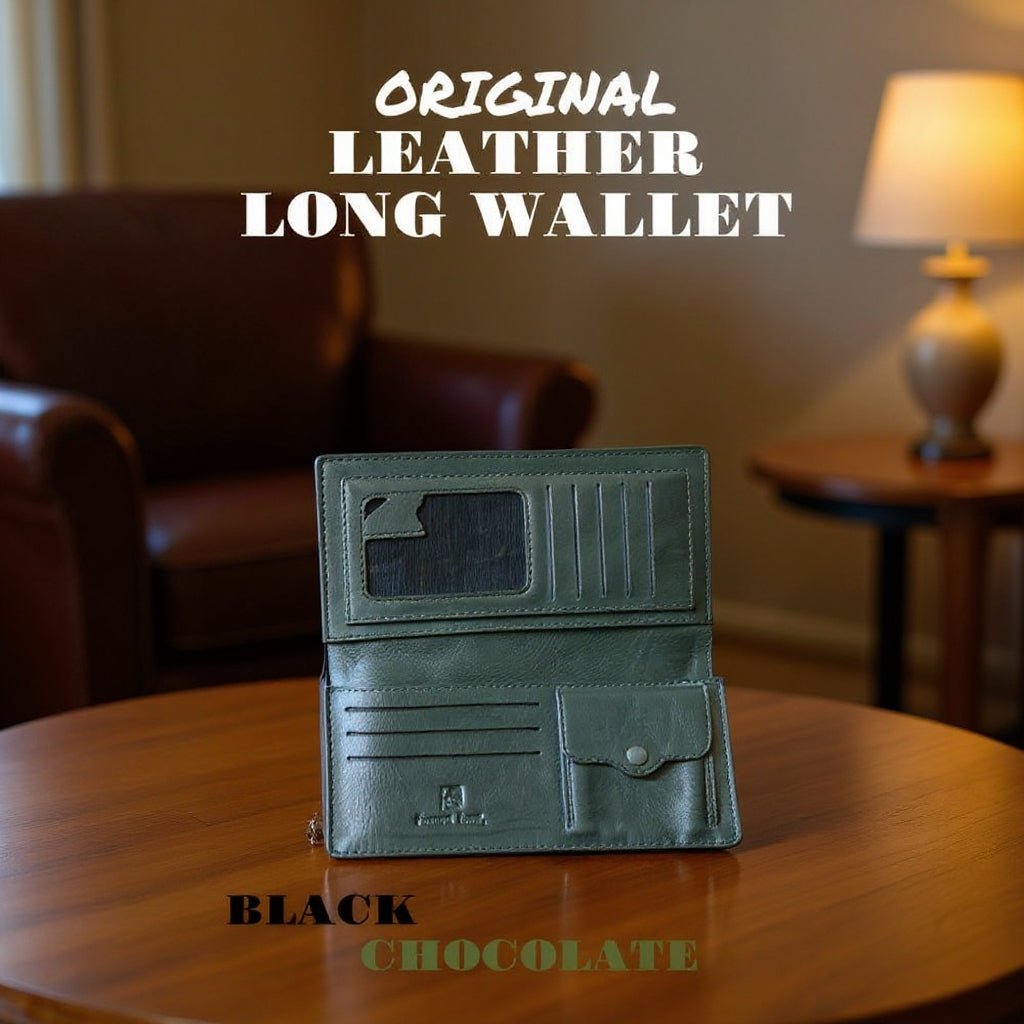 Original Leather Party Long Wallet – Chocolate | Premium Long Wallet - ND LIFESTYLE