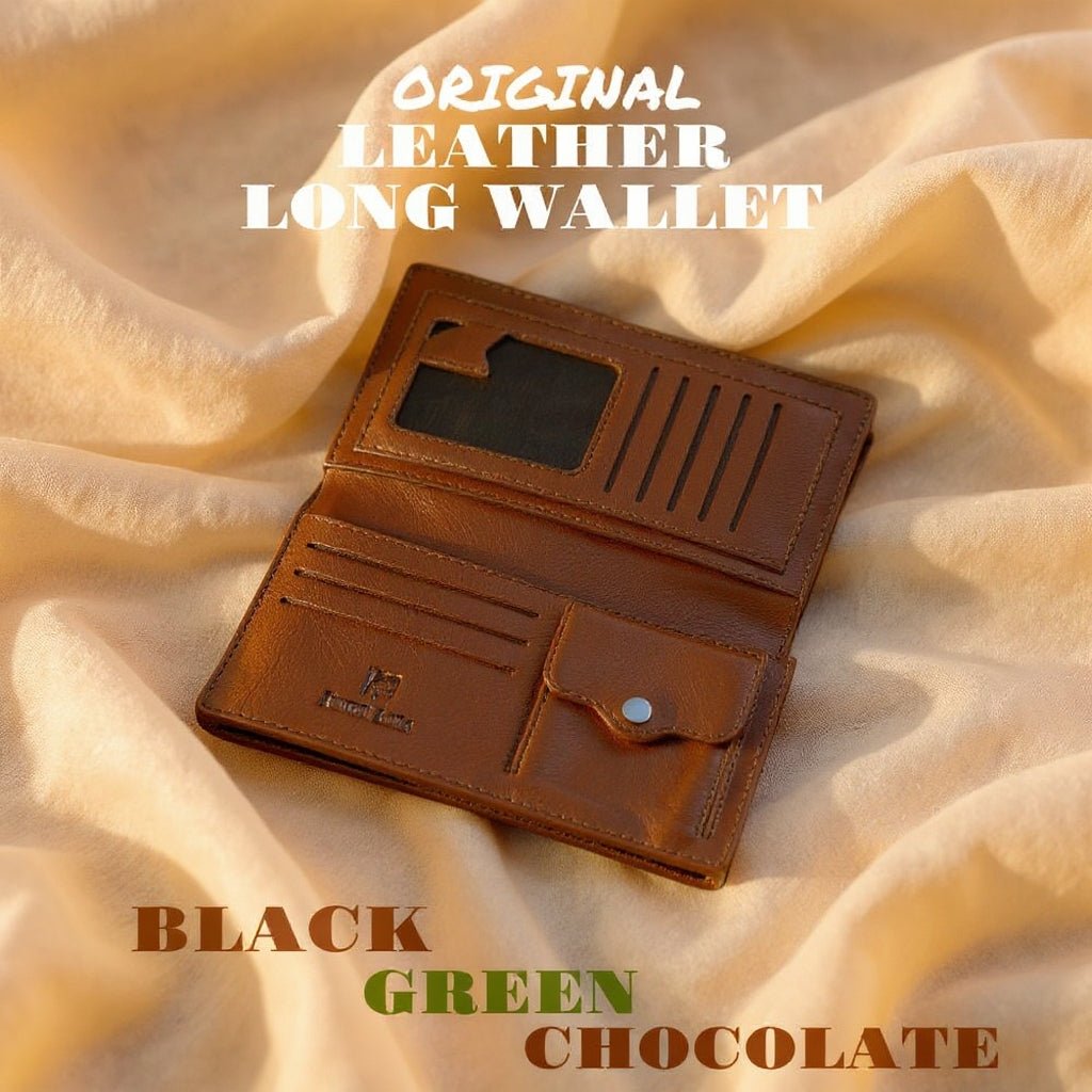 Original Leather Party Long Wallet – Chocolate | Premium Long Wallet - ND LIFESTYLE