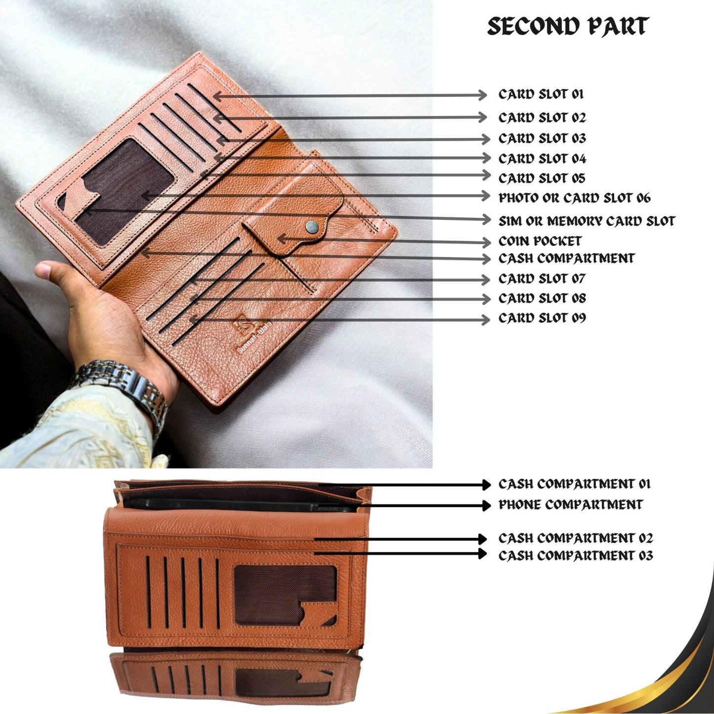 Original Leather Party Long Wallet – Chocolate | Premium Long Wallet - ND LIFESTYLE